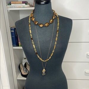 Bronzite, Tiger Eye, Smokey Quartz Necklace Set